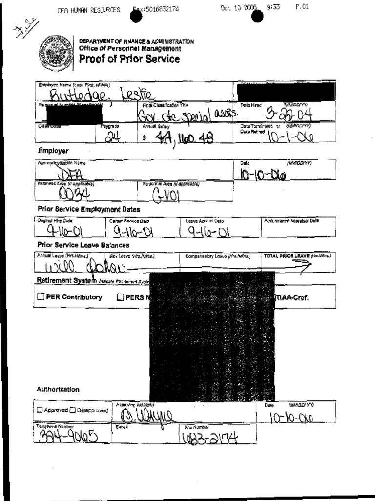Rutledge DHS Personnel File | PDF
