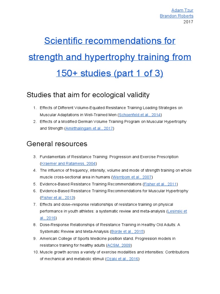 Resistance Training for Muscle Hypertrophy | PDF | Strength Training ...