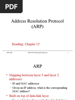 Address Resolution Protocol (ARP) : Reading: Chapter 15