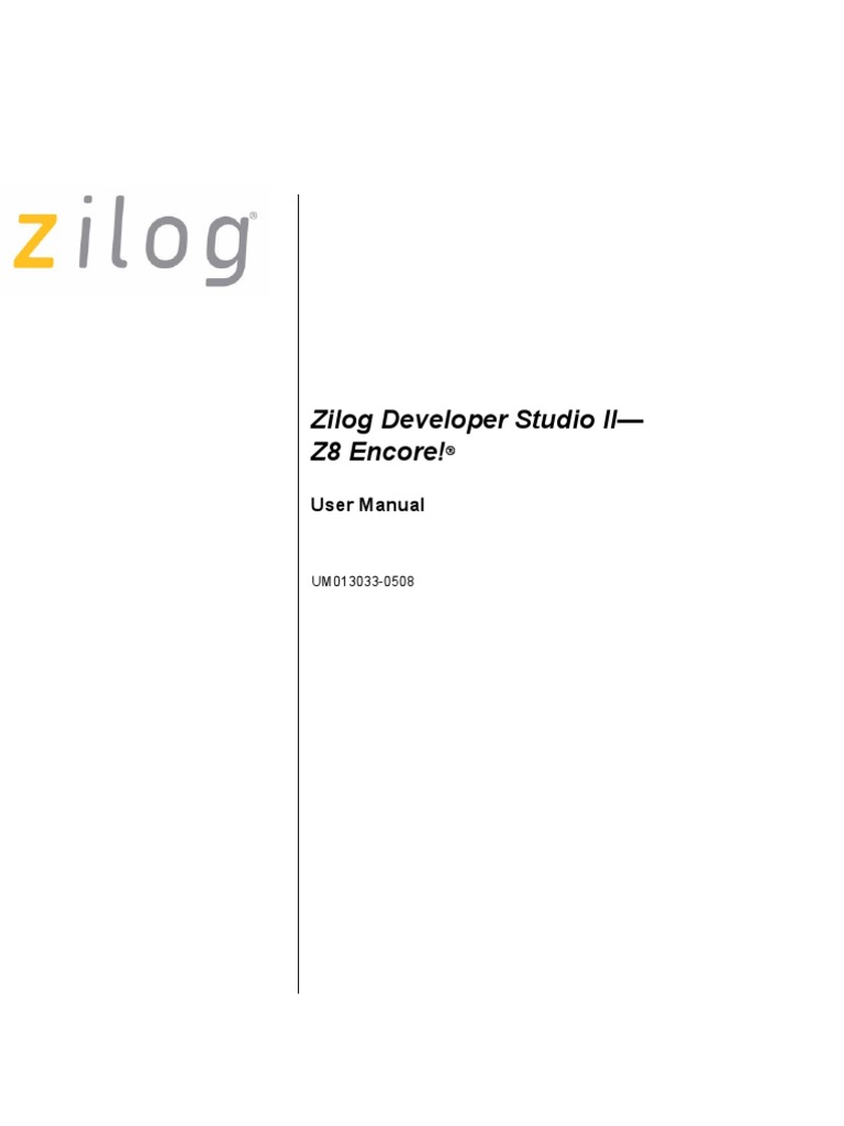 Zilog Developer Studio II - Z8 Encore! | PDF | C (Programming Language ...
