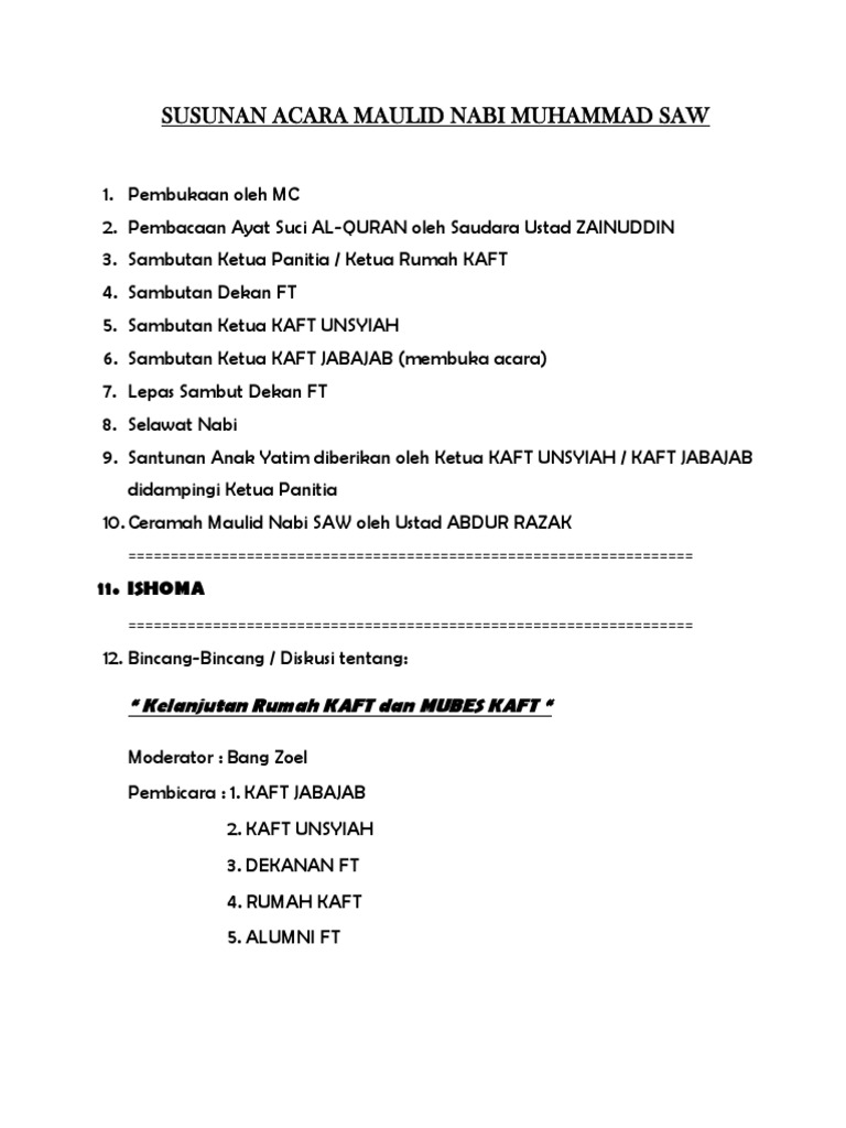 Susunan Acara Santunan Anak Yatim Lengkap Terbaru - Kumpulan Referensi