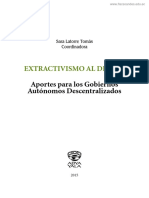 Extractivismo Al Debate: Aportes para Los Gobiernos Autónomos Descentralizados