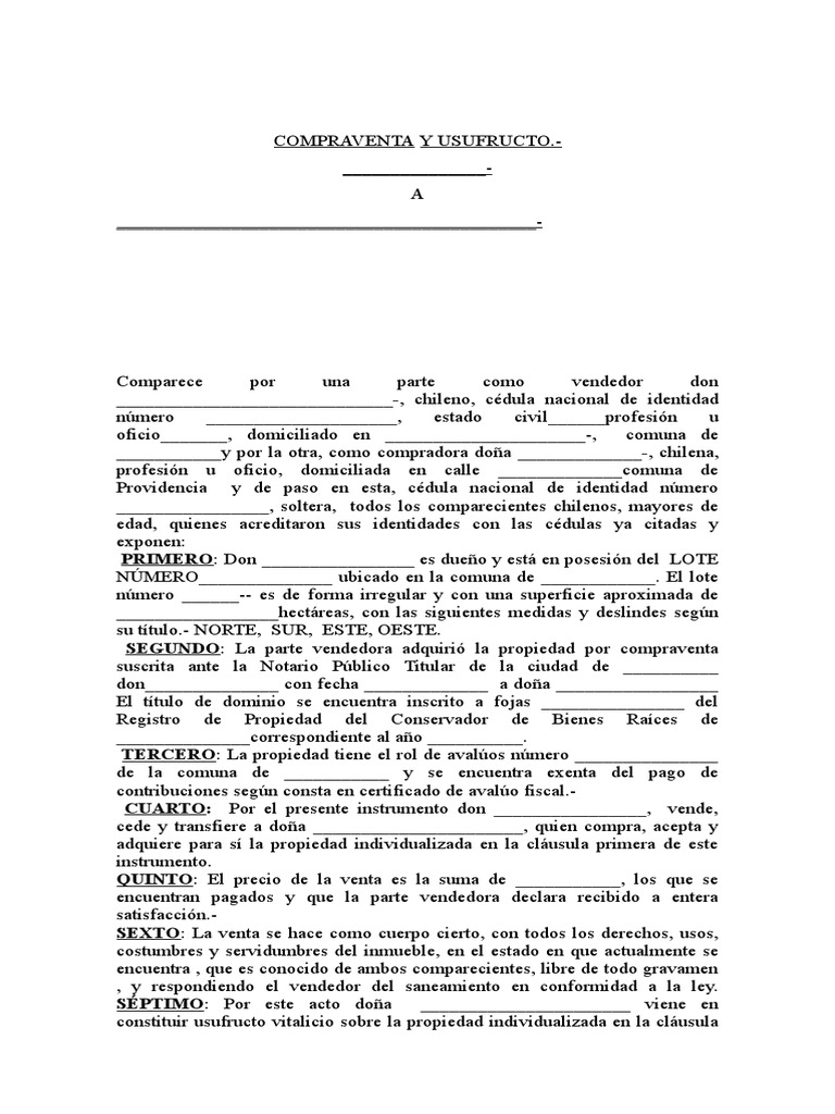 Compraventa y Usufructo Vitalicio | PDF | Propiedad | Instituciones sociales