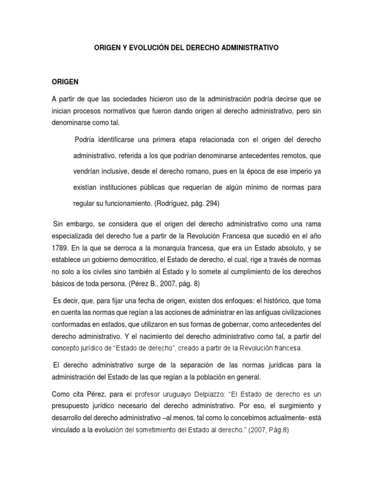 Honorable álbum malla Origen y Evolución Del Derecho Administrativo | PDF | Ley administrativa |  Jurisdicción