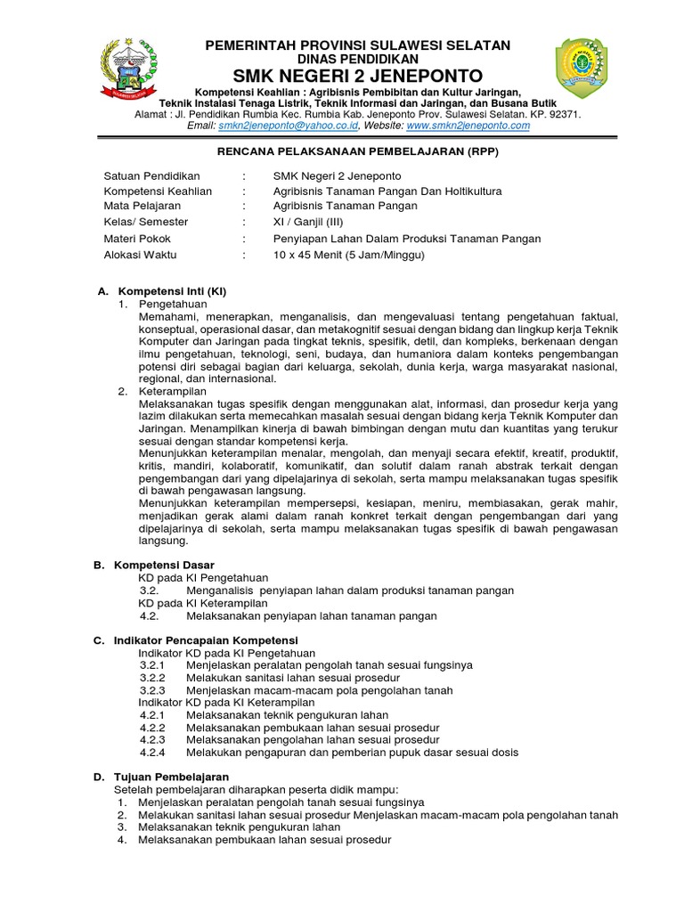 Penyiapan Lahan Tanaman Pangan