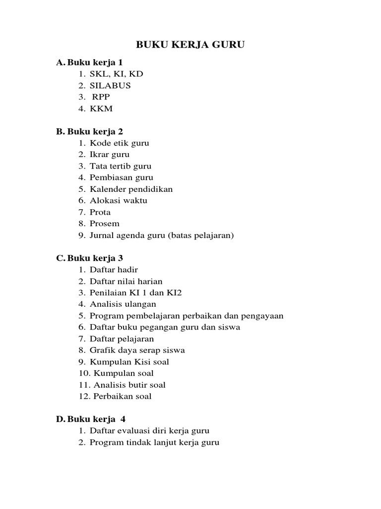 Contoh Program Tindak Lanjut Kerja Guru Sd Seputaran Guru