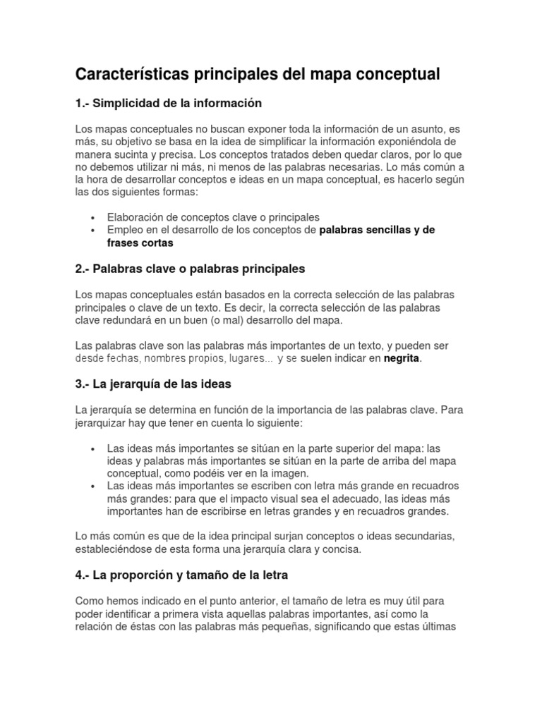 Características Principales Del Mapa Conceptual | PDF | Aparición ...