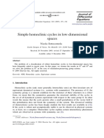 Simple Homoclinic Cycles in Low-Dimensional Spaces: Nicola Sottocornola