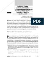 Sobre o Poder Normalizador e A Educação para A Formação Humana: Fragmentos Foucaultianos e Adornianos