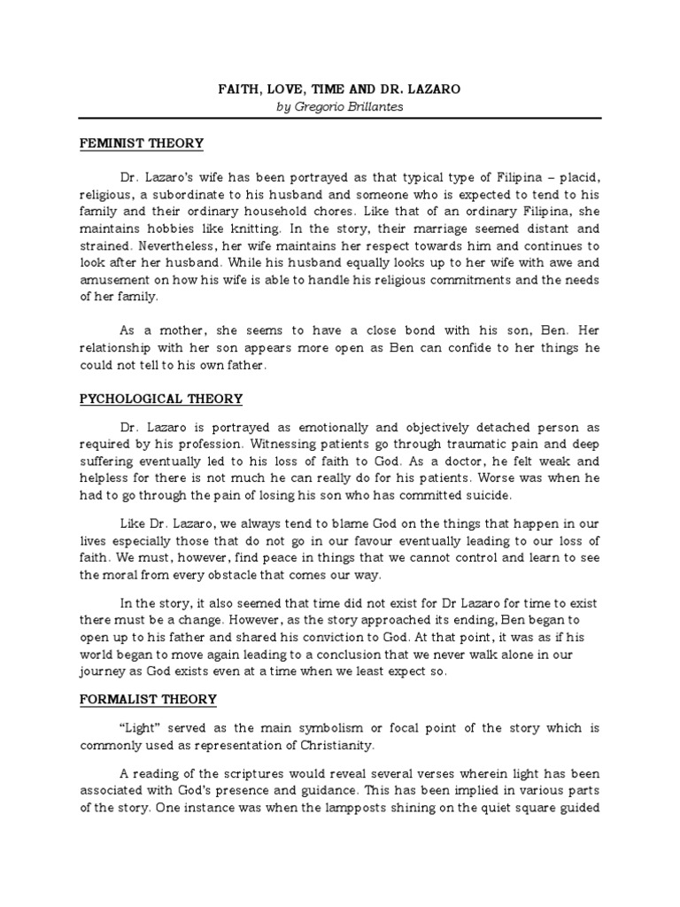 Faith, love, time and dr lazaro cultural background image