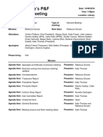 P&F Meeting Minutes 14.08.18