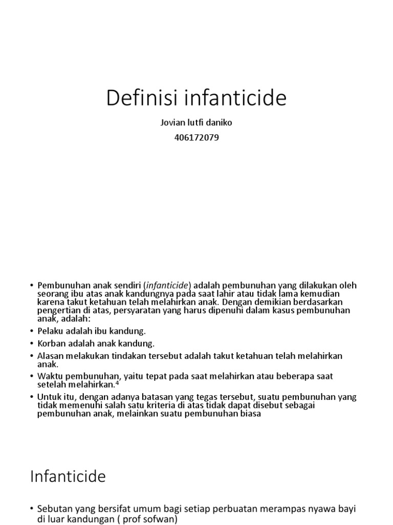Definisi Infanticide dan Kriterianya | PDF