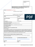 Short Form Agreement For Consultant Engagement: For Project Management Services