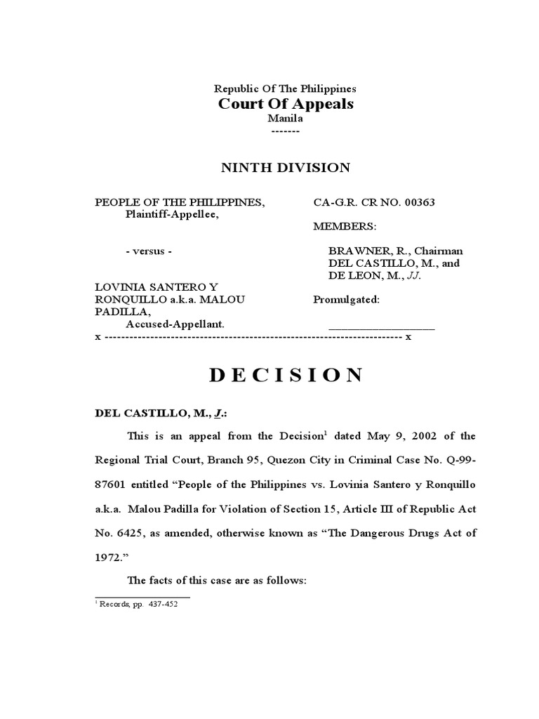 Court of Appeals Sample Decision Testimony Witness Court of Appeals Sample Decision Testimony Witness