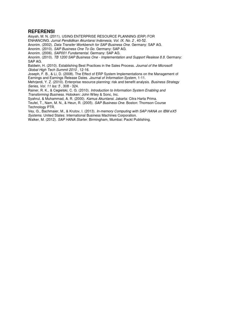 ERP and SAP Business One References | PDF