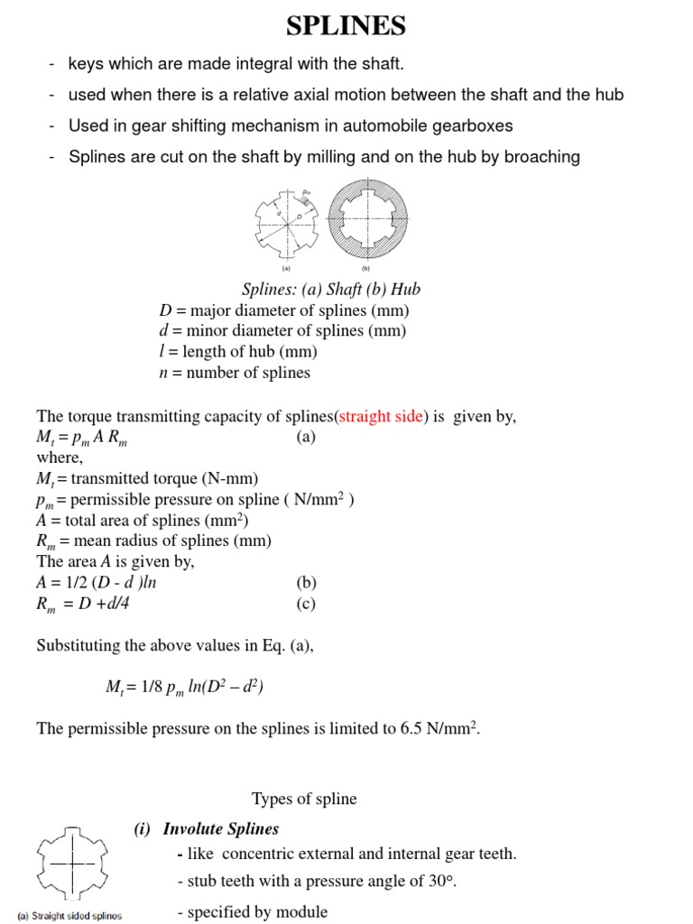 Understanding Splines in Mechanical Design | PDF | Applied And ...
