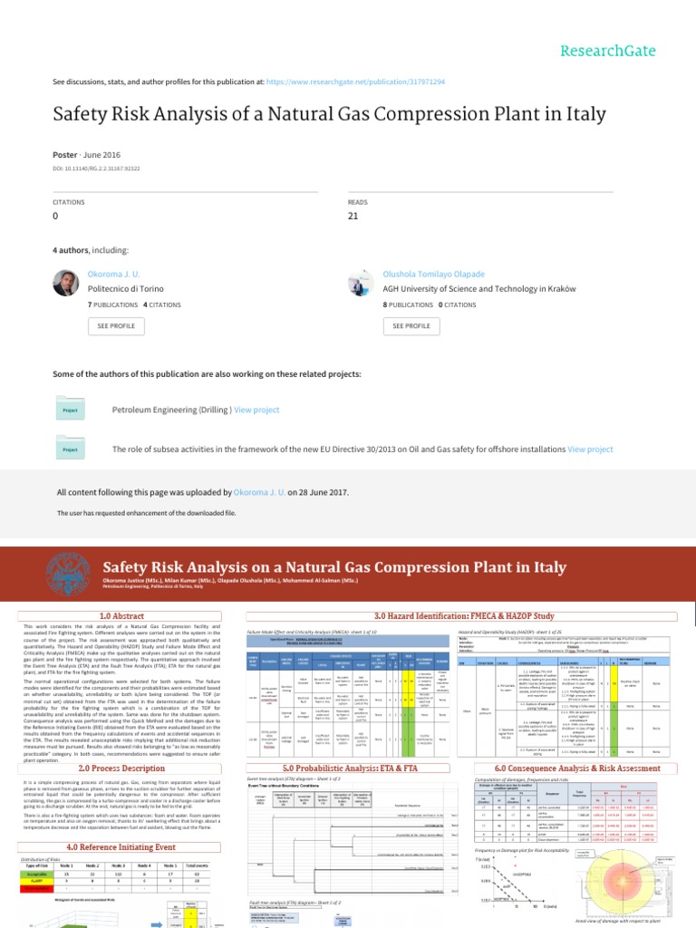 Safety Risk Analysis of Gas Plant in Italy | PDF | Gases | Chemistry