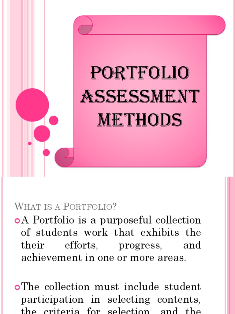 Understanding Portfolio Assessment Methods | PDF | Educational ...