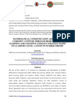 Mathematical Communication Ability and Curiosity Attitude Through Problem Based Learning and Cognitive Conflict Strategy Based On Academic Level: A Study in Number Theory