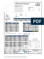 FLOWSIC 600 Pipe Size Calculation: Reference Condition