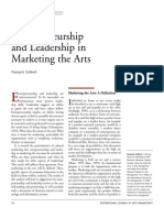 Marketing the Arts: Entrepreneurship and Leadership