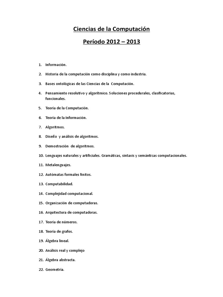 Ciencias de La Computacion | PDF | Teoría de la computación | Lenguaje ...