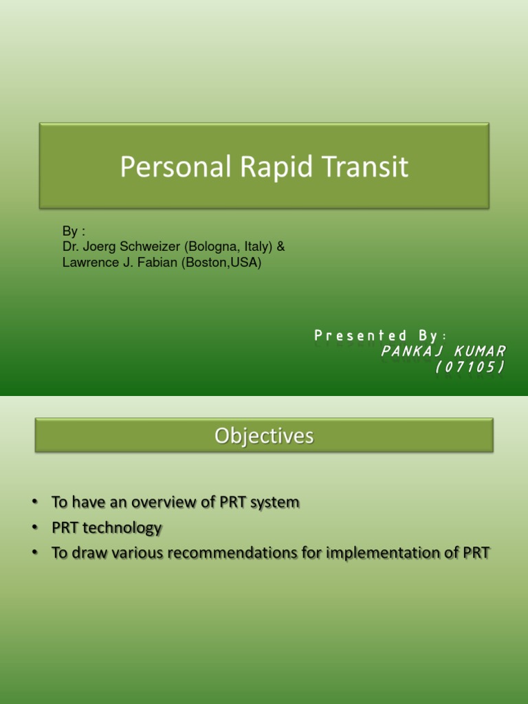 Overview of Personal Rapid Transit Systems | PDF | Transport ...