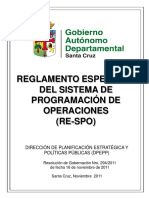 Reglamento Específico Del Sistema de Programación de Operaciones RE-SPO (RG Nro. 294-2011)