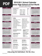 2010-2011 HISDschoolcalendar | PDF | Observances | Holidays
