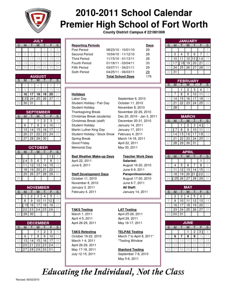 2010-2011 Calendar Fort Worth | PDF | Christmas