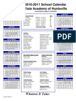 2010-2011 Calendar Huntsville Vista