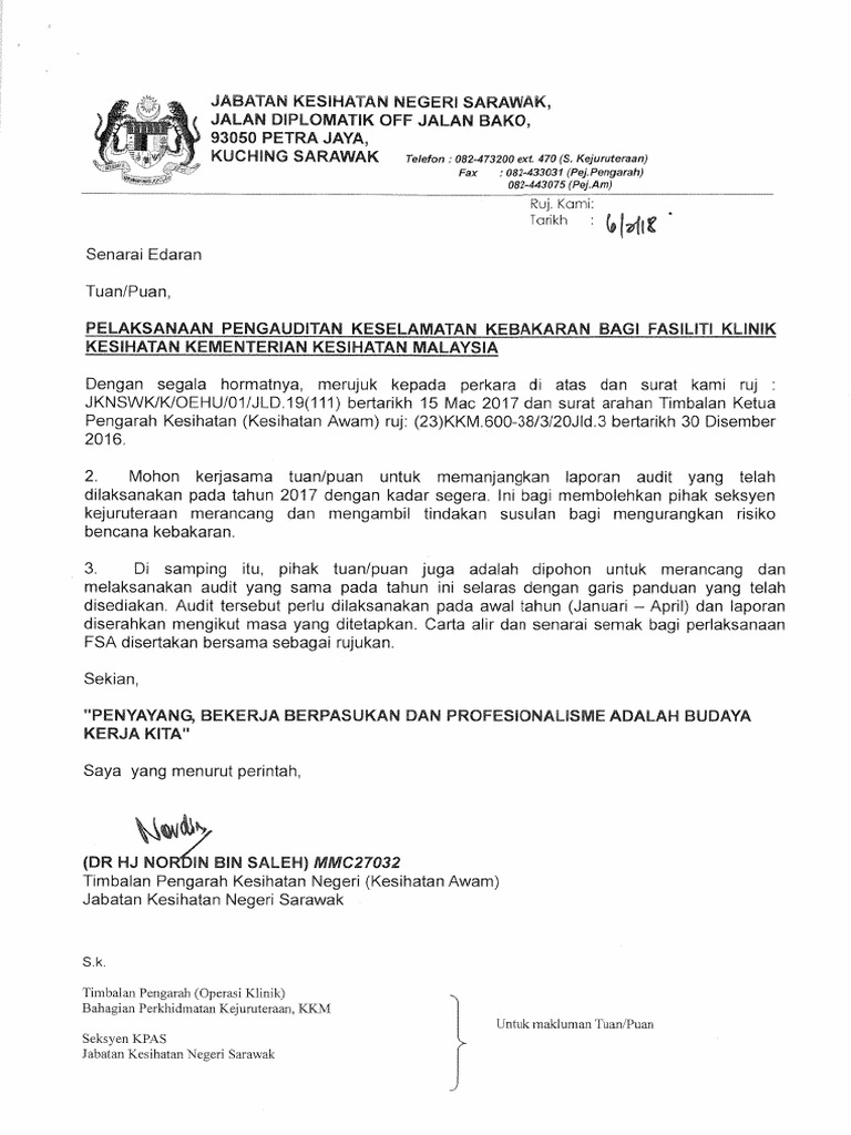 Surat Peringatan 2018 Audit Fsa Pdf