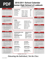 2010-2011 Calendar Lubbock