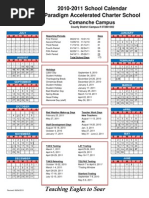 2010-2011 Calendar Paradigm Comanche