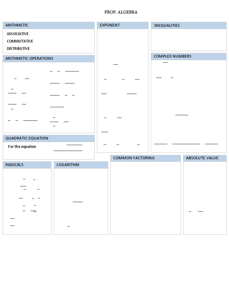 Algebra & Arithmetic Essentials | PDF | Teaching Methods & Materials ...