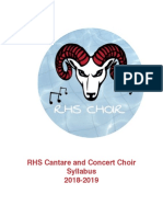 Cantare Concert Choir 2018 Syllabus