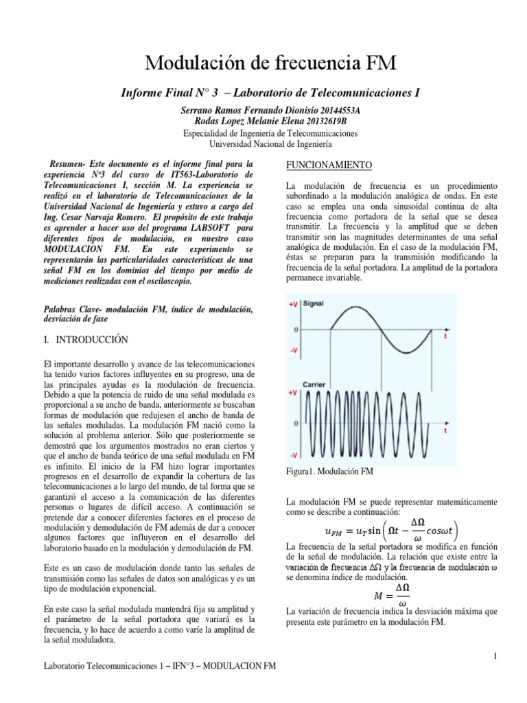 If N3 Modulación FM | PDF | Modulación de frecuencia | Modulación