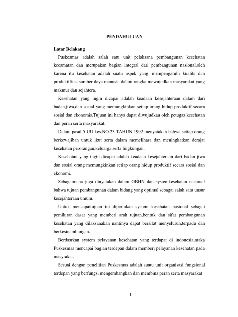 contoh laporan puskesmas