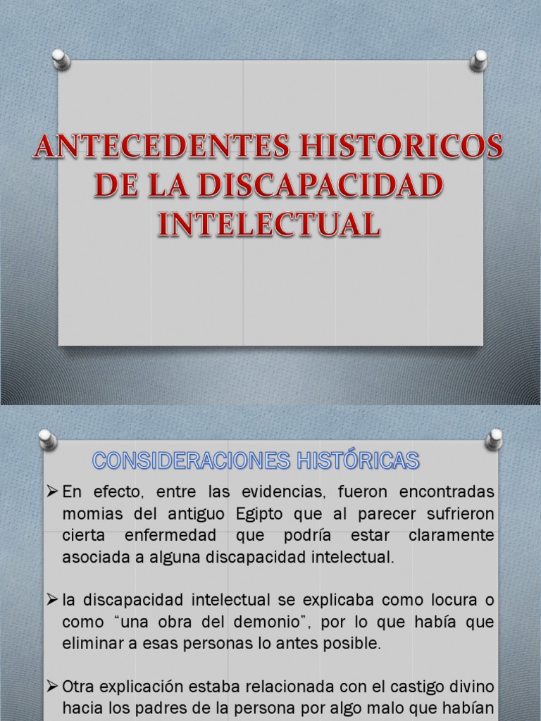 Historia y causas de la discapacidad intelectual | PDF | Invalidez ...