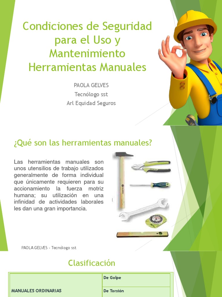 Seguridad en el Uso de Herramientas Manuales | PDF | Seguridad y salud ...