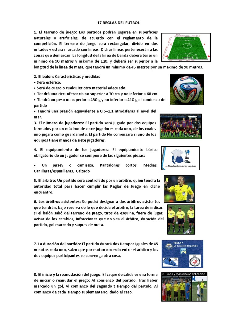 17 Reglas Del Futbol PDF