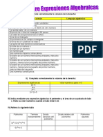 Ejercicio Sobre Expresiones Algebraicas