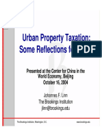 Urban Property Taxation: Some Reflections For China