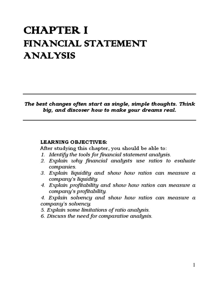 Chapter 1 - FS Analysis | PDF | Revenue | Dividend