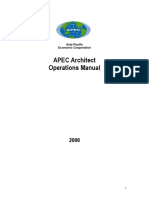 APEC Architect Operations Manual: Asia Pacific Economic Cooperation