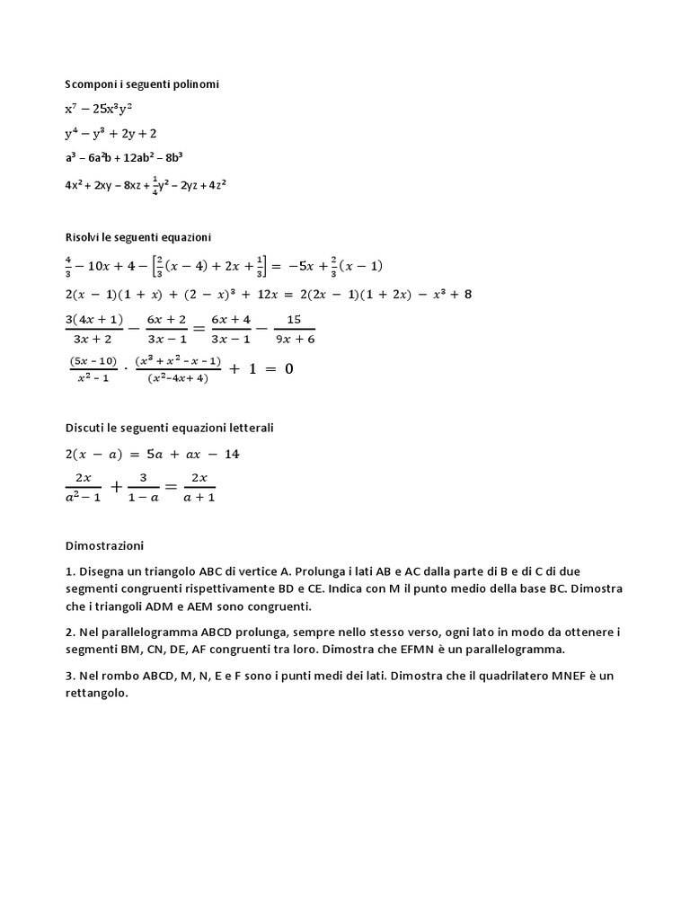 Scomponi I Seguenti Polinomi X 25x Y Y Y 2y 2 A 6a B 12ab 8b 4x 2xy 8xz Y 2yz 4z