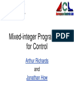 Mixed-Integer Programming For Control: Arthur Richards