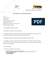Relatorio de Atividades Discentes Modelo PDF