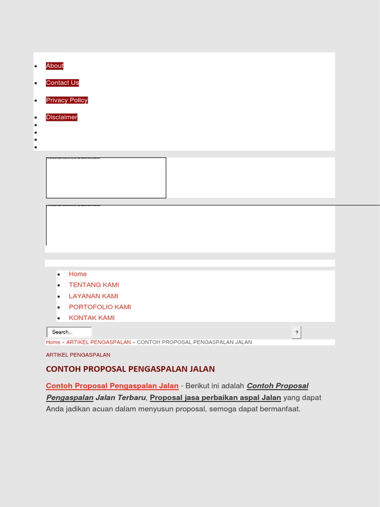 Contoh Proposal Pengaspalan Jalan Jasa Pengaspalan Jalan