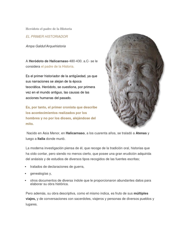 Heródoto El Padre de La Historia | PDF | Historiografía | Herodoto